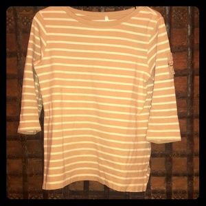 3/4 sleeve womans striped shirt